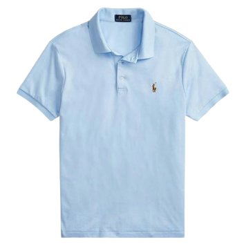 ラルフローレン Ralph Lauren ポロシャツ 無地 半袖 コットン ポニーロゴ ワンポイント 710713130 005 SOFT TOUCH POLO CUSTOM SLIM FIT メンズ ライトブルー