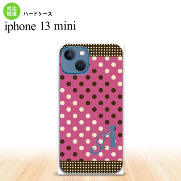 iPhone13mini iPhone13 mini ケース ハードケース ドット 水玉 C 紫 茶 +アルファベット  nk-i13m-1655i