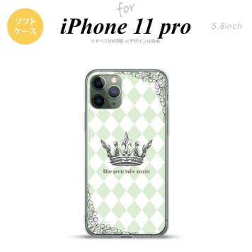 iPhone11Pro iPhone11 Pro スマホケース ソフトケース 王冠 緑 メンズ レディース nk-i11p-tp1456
