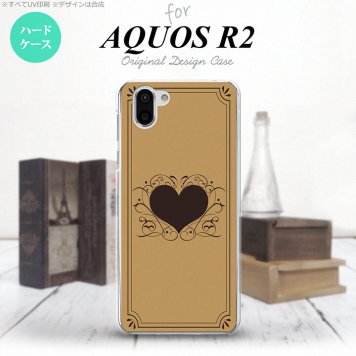 AQUOS R2 アクオス アール2 SH-03K SHV42 専用 スマホケース カバー ハードケース 飾りハート（B) ベージュ nk-r2-613[スマホ,スマホケース,スマホカバー,ケース,カバー,ジャケット]