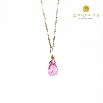 ピンクトパーズ 天然石ネックレス K10