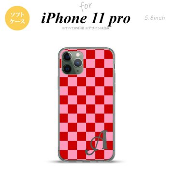 iPhone11Pro iPhone11 Pro スマホケース ソフトケース スクエア 赤 ピンク +アルファベット メンズ レディース nk-i11p-tp770i