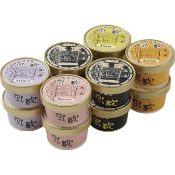 夏の贈り物お中元北海道プレミアムアイスクリーム5種12個 乳蔵 プレミアムバニラ（90ml）×4、赤肉メロン・青肉メロン・ハスカップ・ストロベリー（各90ml）×各2