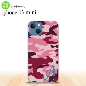 iPhone13mini iPhone13 mini ケース ハードケース ウッドランド 迷彩 B ピンク +アルファベット  nk-i13m-1148i