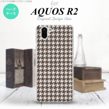 AQUOS R2 アクオス アール2 SH-03K SHV42 専用 スマホケース カバー ハードケース 千鳥柄 茶クリア nk-r2-912[スマホ,スマホケース,スマホカバー,ケース,カバー,ジャケット]