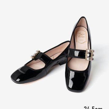 ロジェ ヴィヴィエ ROGER VIVIER TRES VIVIER STRASS B BABIES BALL 10 トレ ヴィヴィエ パテント レザー ストラップ バレリーナ RVW44931980D1P パンプス フラットシューズ バレエシューズ バックル レディース シューズ