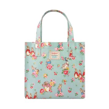 キャスキッドソン Cath Kidston ミニ トートバッグ 984638 105952517947102 SMALL BOOKBAG BEATRIX POTTER DITSY ビアトリクス・ポター ピーターラビット コラボ スモール ブックバッグ トート MINT ミントグリーン系＋フラワー柄＋ピーターラビット柄マルチカラー