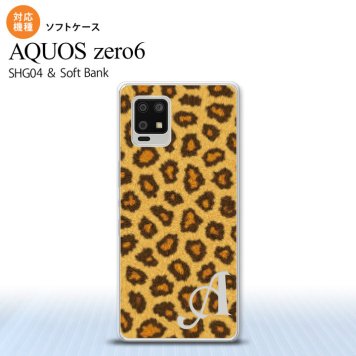SHG04 SHG04 ZERO6 AQUOS zero6 スマホケース ソフトケース 豹柄 A 茶 +アルファベット メンズ レディース nk-zero6-tp025i