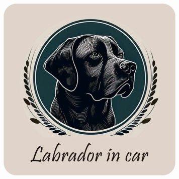 ドッグ カーステッカー イラスト付 Dog in Car ラブラドール B タイプ セーフティサイン 犬種別 正方形 13x13cm シール リア あおり運転対策 Dog Sticker 屋外 屋内 防水 かわいい おしゃれ 安全対策 カーサイン