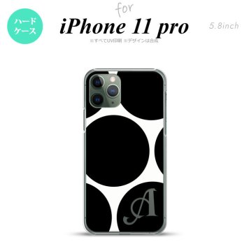 iPhone11Pro iPhone11 Pro スマホケース ハードケース 水玉 B 白 黒 +アルファベット メンズ レディース nk-i11p-1114i