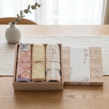 今治謹製 千歳はんかち3枚セット ピンク