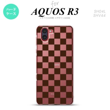SH-04L SHV44 R3 AQUOS R3 スマホケース カバー スクエア 茶 nk-r3-032