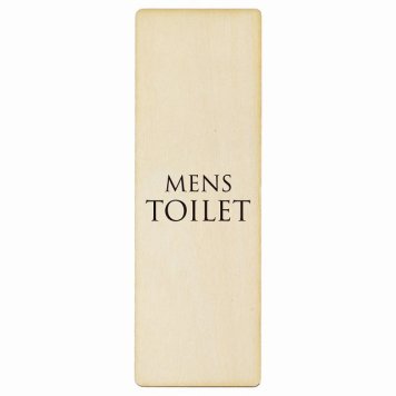 トイレ プレート 木製 MENS 文字タイプ ホワイト ブラック 長方形 縦書き 9x27cm ドア サインステッカー ピクトサイン トイレマーク表示 案内 注意 施設 御手洗 TOILET おしゃれ シンプル 安全対策