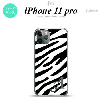 iPhone11Pro iPhone11 Pro スマホケース ハードケース ゼブラ 黒 白 +アルファベット メンズ レディース nk-i11p-121i