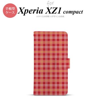 【手帳型 スマホ カバー ケース】【SO02K】【エクスペリア XZ1】手帳型 ケース SO-02K スマホ カバー Xperia XZ1 Compact エクスペリア チェックB 赤 nk-004s-so02k-dr432【メール便送料無料】