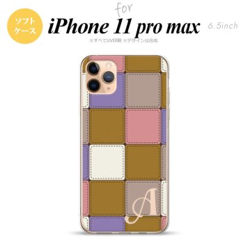 iPhone11ProMax iPhone11pro max スマホケース ソフトケース パッチワーク ミックスC ベージュ +アルファベット メンズ レディース nk-i11pm-tp1673i