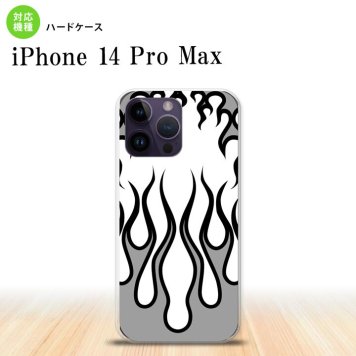 iPhone14 ProMax iPhone14 Pro Max スマホケース 背面ケース ハードケース ファイヤー 炎 白 黒 2022年 9月発売 nk-i14pm-1307