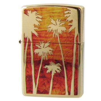 ZIPPO ジッポー ライター FUZION PALM TREE SUNSET ヤシの木 ゴールド オレンジ 29420 アウトドア レジャースポーツ