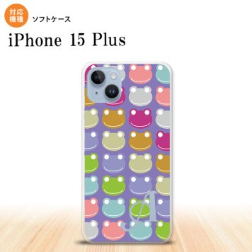 iPhone15 plus iPhone15 plus スマホケース 背面ケースソフトケース カエル かえる B 紫 +アルファベット 2023年 9月発売 nk-i15pl-tp163i