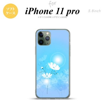 iPhone11Pro iPhone11 Pro スマホケース ソフトケース コスモス 水色 メンズ レディース nk-i11p-tp607