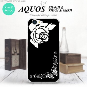 【SH04H】【スマホケース/スマホカバー】【アクオス ゼータ】SH04H スマホケース AQUOS ZETA SH04H カバー アクオス ゼータ バラA 黒×白 nk-sh04h-1068【メール便送料無料】