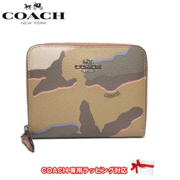 コーチ アウトレット COACH 財布 F32155 PVC ワイルド カモフラージュ / 迷彩柄 スモール ジップ アラウンド ウォレット / 財布 SVE7V(カーキマルチ)【RCP】【楽天カード分割】