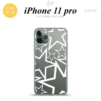 iPhone11Pro iPhone11 Pro スマホケース ソフトケース 星 クリア 白 メンズ レディース nk-i11p-tp1117