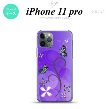 iPhone11Pro iPhone11 Pro スマホケース ハードケース バタフライ 蝶 D 紫 メンズ レディース nk-i11p-224