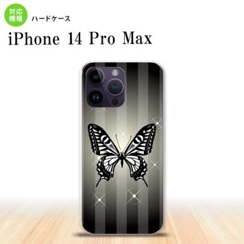 iPhone14 ProMax iPhone14 Pro Max スマホケース 背面ケース ハードケース バタフライ 蝶 E 黒 2022年 9月発売 nk-i14pm-315