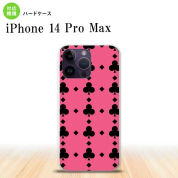 iPhone14 ProMax iPhone14 Pro Max スマホケース 背面ケース ハードケース トランプ クラブ ピンク 黒 2022年 9月発売 nk-i14pm-532