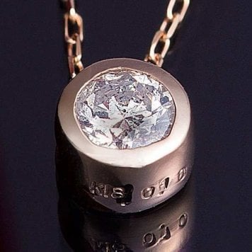 ダイヤモンド ネックレス K18PG 0.1ct フクリン ペンダント 18金 ピンクゴールド 一粒ダイヤ シンプル 華奢 レディース アクセサリー ジュエリー プレゼント ギフト 贈り物