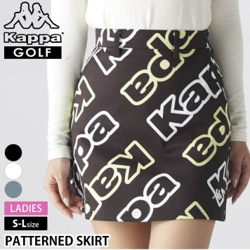 【30%OFF】Kappa カッパ ゴルフウェア スカート レディース ポケット付き ミニ タイトスカート 短め 総柄 スポーツブランド ロゴ ボトムス  美脚 細見え おしゃれ 黒 白 春 秋 冬 2024fw outfit