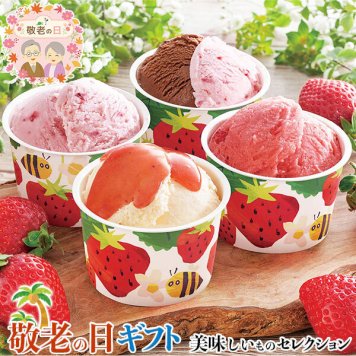 敬老の日 ギフト 博多あまおう のこだわり アイスクリーム ｜あまおうソース&バニラ58ml×3、あまおう&ショコラ76ml×2など(計9)｜敬老の日メッセージ付【お届け期間：9月19日～9月21日】 遅めの お中元 ※沖縄・北海道は配送不可