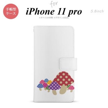 iPhone11Pro iPhone11 Pro 手帳型スマホケース カバー きのこ クリア  nk-004s-i11p-dr741