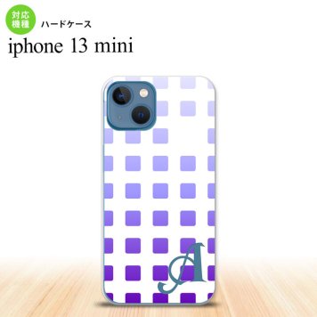 iPhone13mini iPhone13 mini ケース ハードケース スクエア ドット 紫 +アルファベット  nk-i13m-1362i