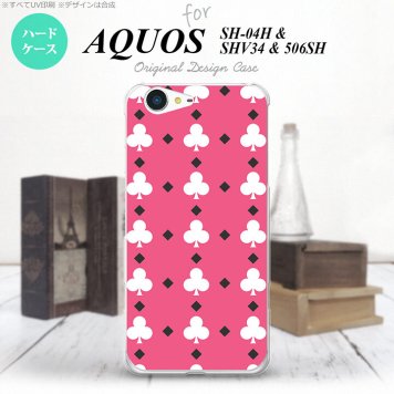 【SH04H】【スマホケース/スマホカバー】【アクオス ゼータ】SH04H スマホケース AQUOS ZETA SH04H カバー アクオス ゼータ トランプ(クラブ) ピンク×白 nk-sh04h-536【メール便送料無料】