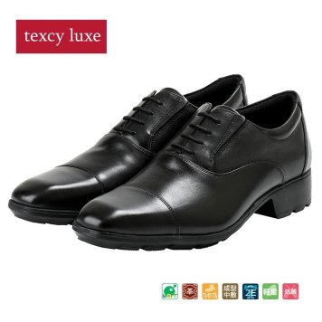 テクシーリュクス アシックス商事 texcy luxe 本革 スーツ 革靴 ビジネスシューズ ストレートチップ スニーカー 黒 ブラック 2E ロングノーズ スーツ 靴 actu7758