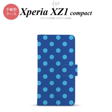 【手帳型 スマホ カバー ケース】【SO02K】【エクスペリア XZ1】手帳型 ケース SO-02K スマホ カバー Xperia XZ1 Compact エクスペリア ドット・水玉 青 nk-004s-so02k-dr836【メール便送料無料】