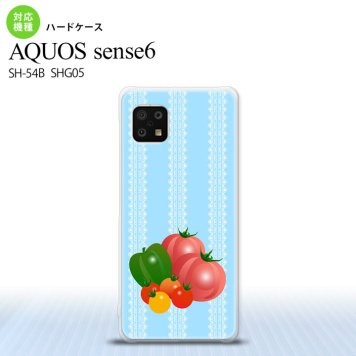 SH-54B SHG05 AQUOS sense6 スマホケース ハードケース ベジタブル トマト 青 メンズ レディース nk-sens6-666
