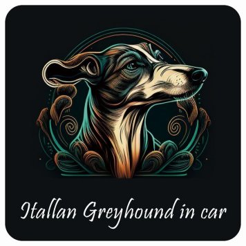 ドッグ カーステッカー イラスト付 Dog in Car イタリアングレーハウンド Aタイプ セーフティサイン 犬種別 正方形 13x13cm シール リア あおり運転対策 Dog Sticker 屋外 屋内 防水 かわいい おしゃれ 安全対策 カーサイン