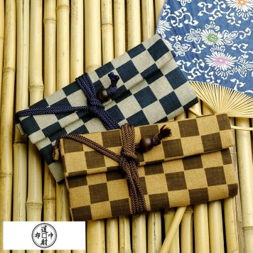 道中財布 市松模様