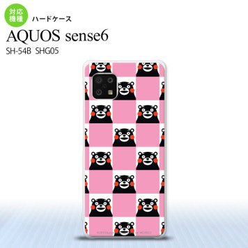 SH-54B SHG05 AQUOS sense6 スマホケース ハードケース くまモン スクエア ピンク メンズ レディース nk-sens6-km21