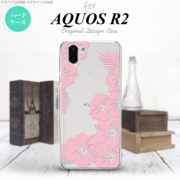 AQUOS R2 アクオス アール2 SH-03K SHV42 専用 スマホケース カバー ハードケース ハイビスカスC クリア×ピンク nk-r2-1059[スマホ,スマホケース,スマホカバー,ケース,カバー,ジャケット]
