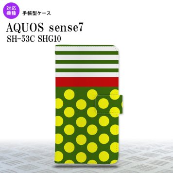 sense7 sense7 手帳型スマホケース カバー ドット ボーダー 緑 2022年 11月発売 nk-004s-sens7-dr784