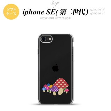 iPhoneSE 2 第二世代 iPhone8&iPhone7 共用 スマホケース 背面カバー ソフトケース きのこ クリア おしゃれ かわいい かっこいい メンズ レディース nk-ise2-tp741