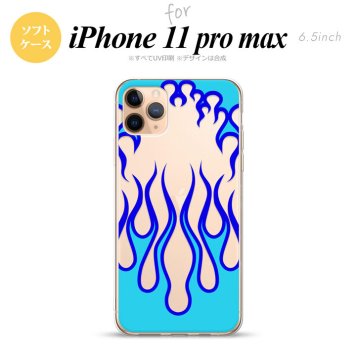 iPhone11ProMax iPhone11pro max スマホケース ソフトケース ファイヤー 炎 クリア 青 メンズ レディース nk-i11pm-tp1313