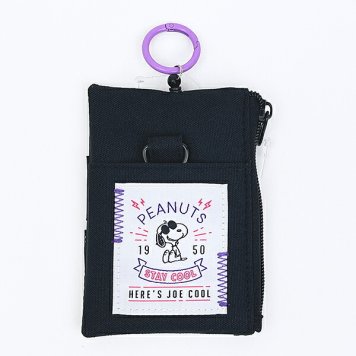 スヌーピー ジョークール リール付きパスポーチ ネオン 定期入れ SNOOPY