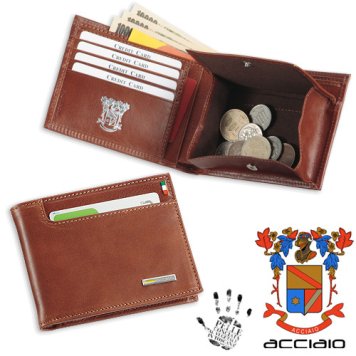イタリア製 ベジタブルタンニングレザー 二つ折り財布  ACCIAIO  本革  翌日出荷   おしゃれ ブランド 人気 新生活 引越し クリスマス 父の日 バレンタイン  誕生日