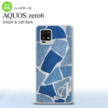 SHG04 SHG04 ZERO6 AQUOS zero6 スマホケース ハードケース ピクチャ 石畳 青 +アルファベット メンズ レディース nk-zero6-734i