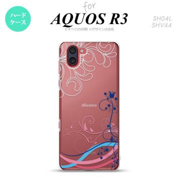 SH-04L SHV44 R3 AQUOS R3 スマホケース カバー 草 ボタニカル 青 ピンク nk-r3-1622